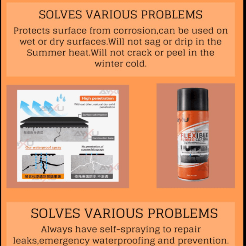 Rubber coating spray flexible leak sealant waterproof