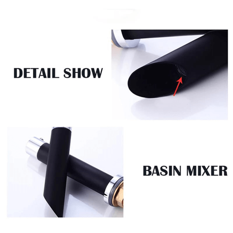 Basin faucet black hot cold single handle