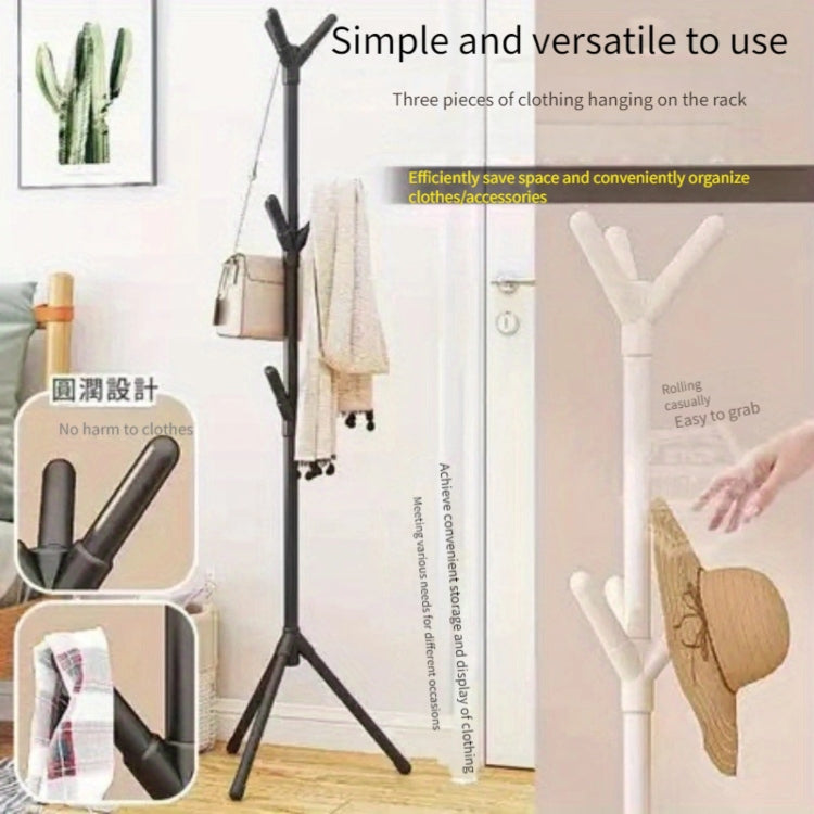 Stainless steel clothes and handbag rack-pink