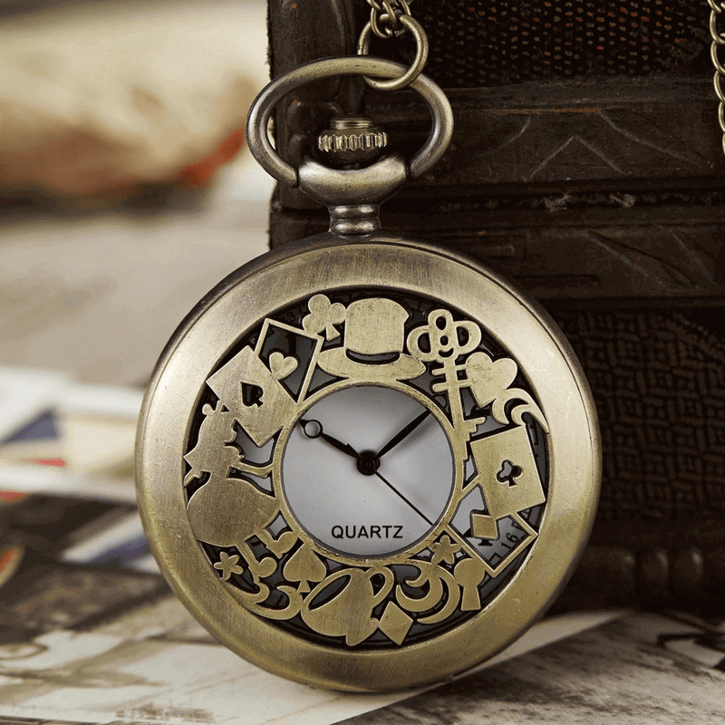Retro Design Pocket Watch and Necklace