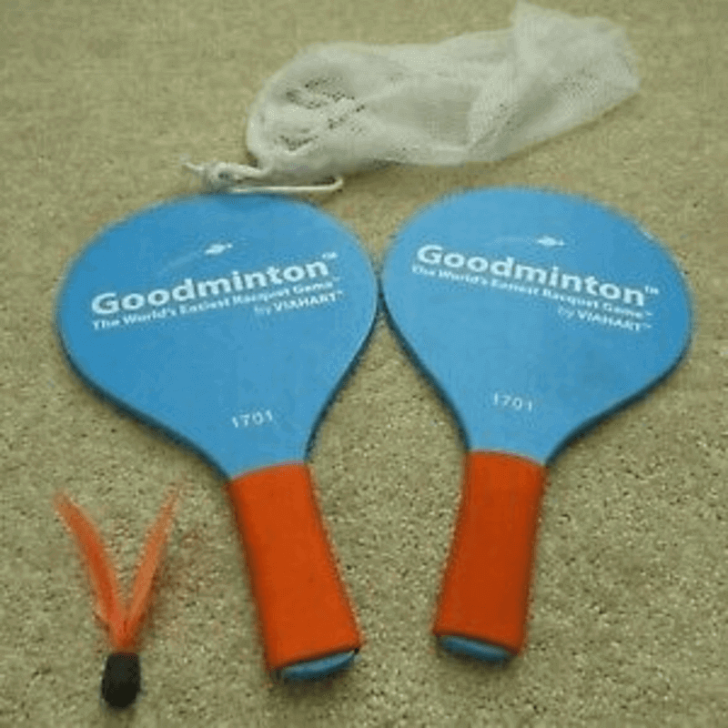 Goodminton racquet game with mesh bag