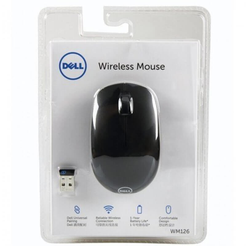 Dell wm126 optical wireless mouse - black