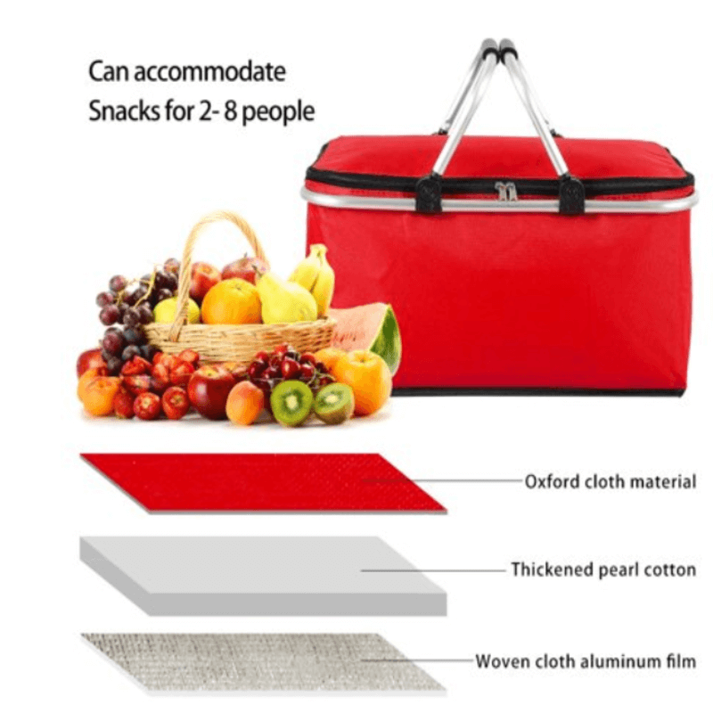 Portable outdoor picnic storage basket 30l