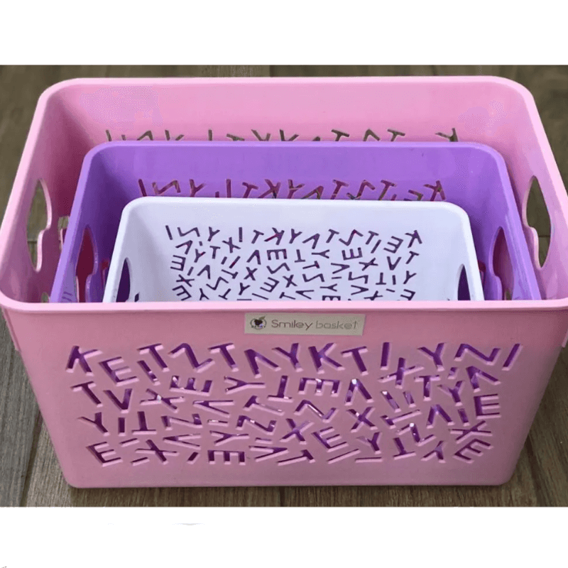 Smiley home or toys storage basket
