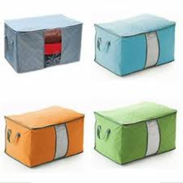 Foldable fabric home storage bag organizer