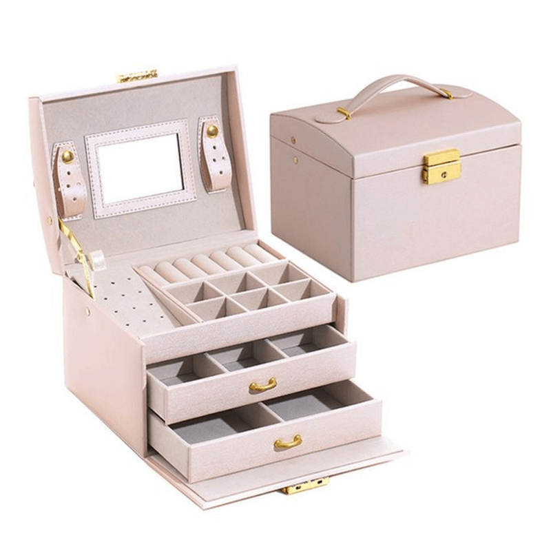 Generic 3 layers leather jewelry box