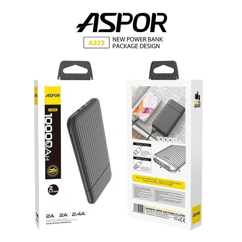 Aspor a323 power bank 10000mah