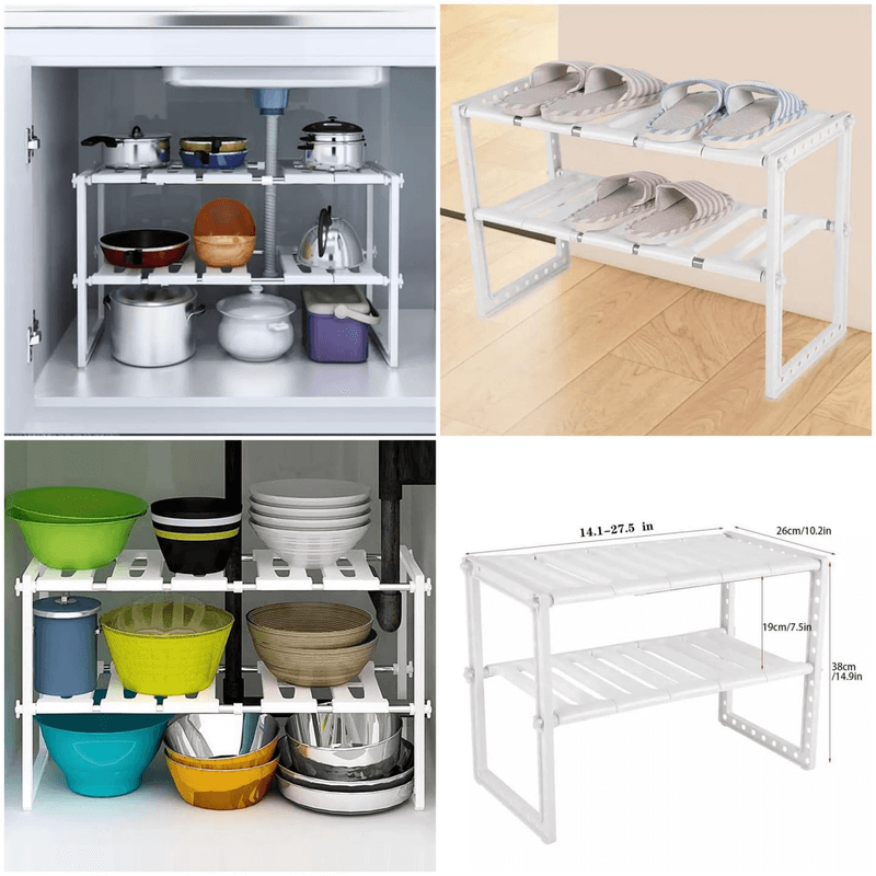 Multifunctional sink organizer storage shelf