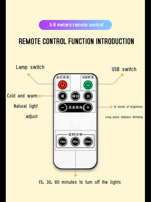 4 in 1 usb function bedside small night lamp