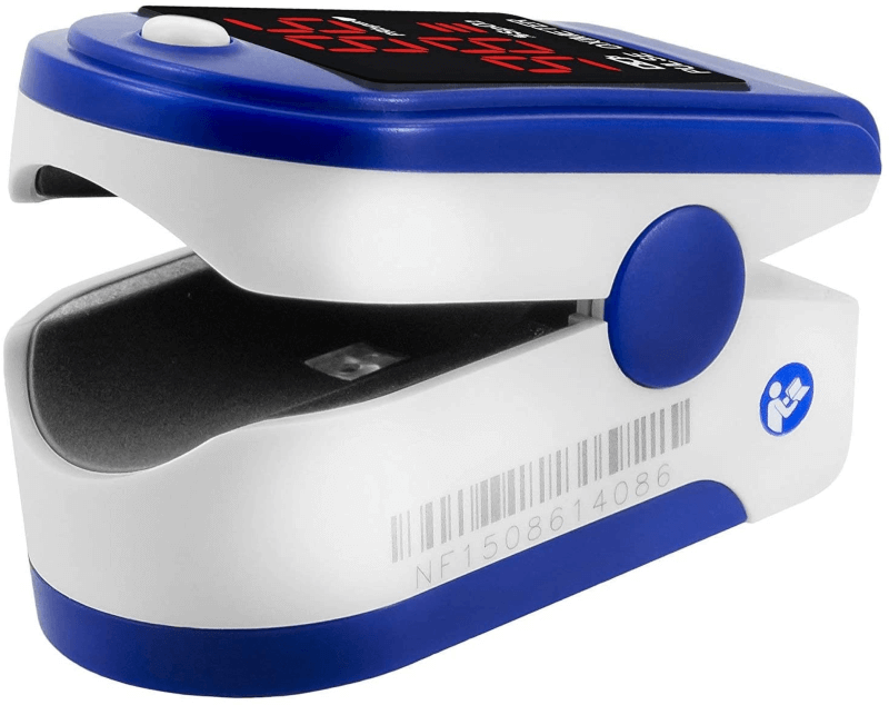 Finger pulse oximeter with led display