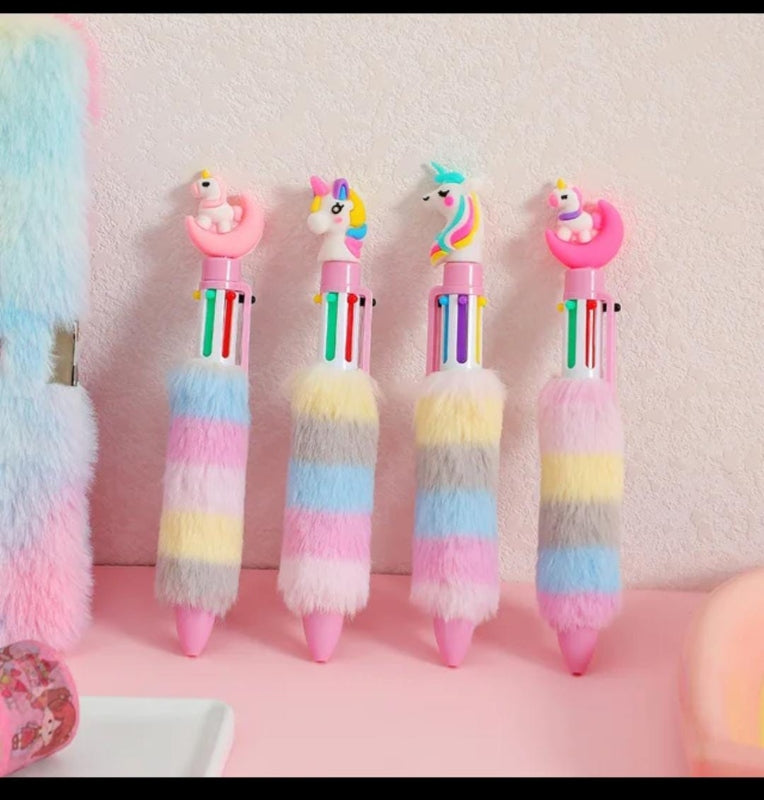 6pcs ballpoint pen stuffed animal