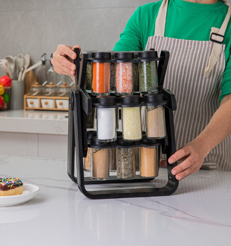 Rotating ferris wheel seasoning rack set spice rack