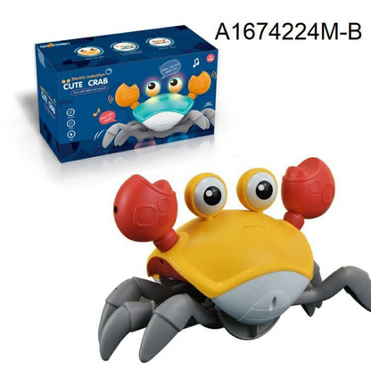 BATTERY OPERATED CUTE SENSOR CRAB WITH LIGHT SOUNDS