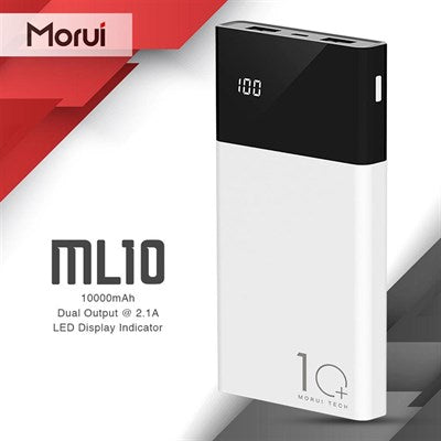 Morui ml10 power bank 10000mah with led smart screen display