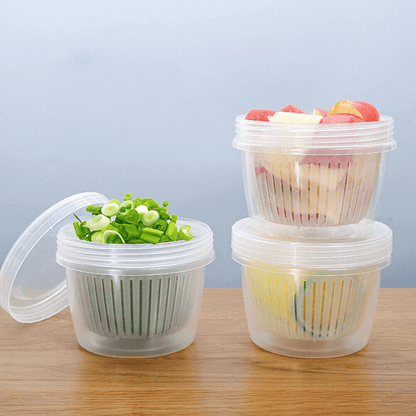 Kitchen double-layer food drain storage box