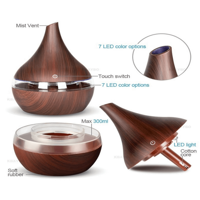 Ultrasonic personal wooden humidifier