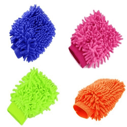 Microfiber gloves for car washing pack of 4