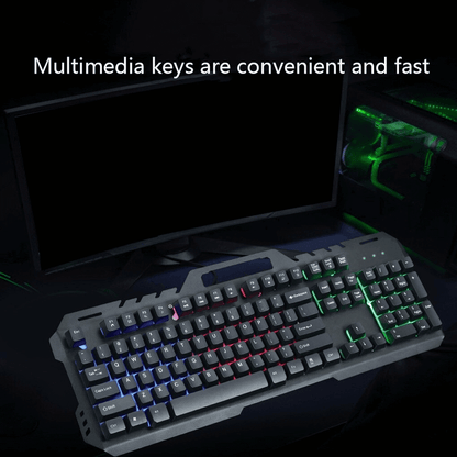 Gt-5 metal back light gaming keyboard rainbow with suspended key