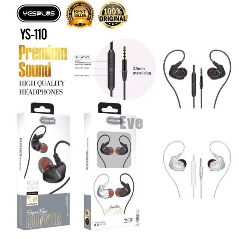 Yesplus earphones premium sound ys-110