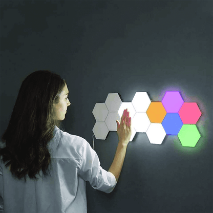3 pcs hexagonal colorful sensor wall light
