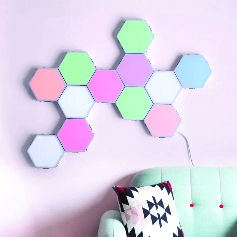 3 pcs hexagonal colorful sensor wall light