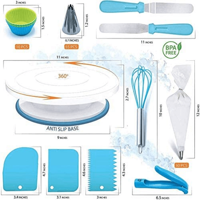 116 pcs pastry piping tips decorating set