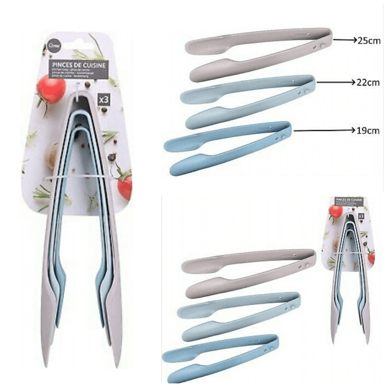 Food tongs plastic 3pcs