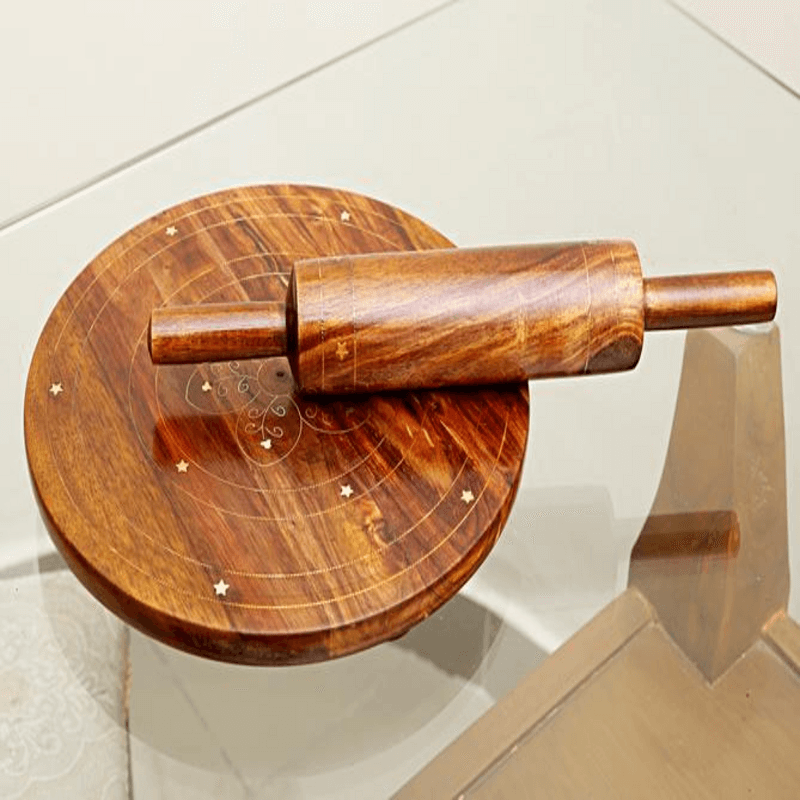 Chakla belna with brass engraving