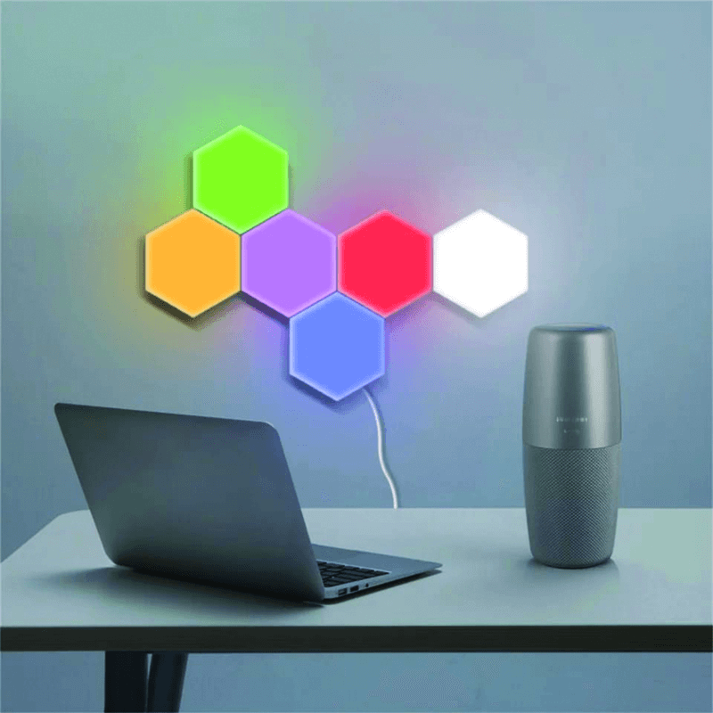 3 pcs hexagonal colorful sensor wall light