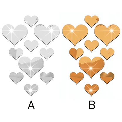 18 pcs hearts acrylic wall sticker