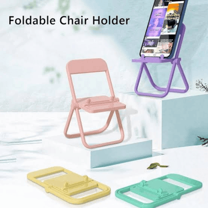 Mini chair cell phone stand foldable 4 pcs