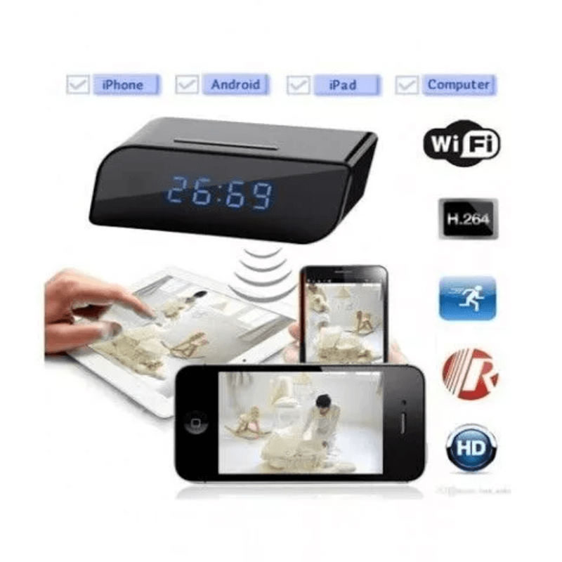 Hidden Camera T3 WiFi Table Clock HD 1080P