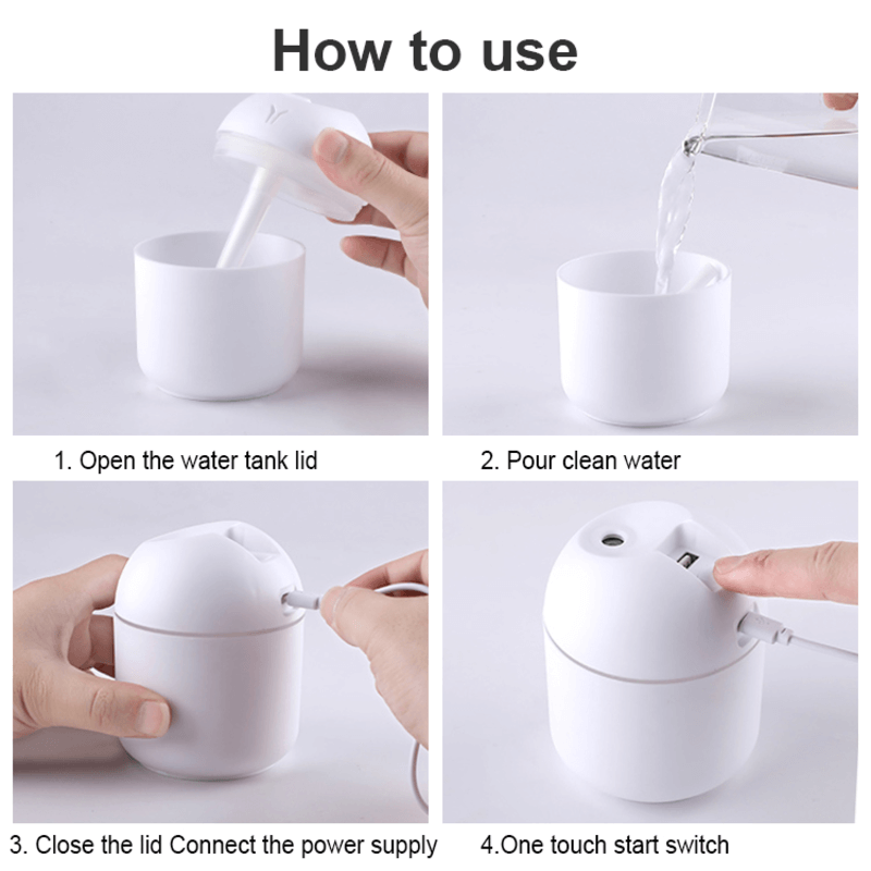 Ultrasonic mist maker humidifier with led night lamp
