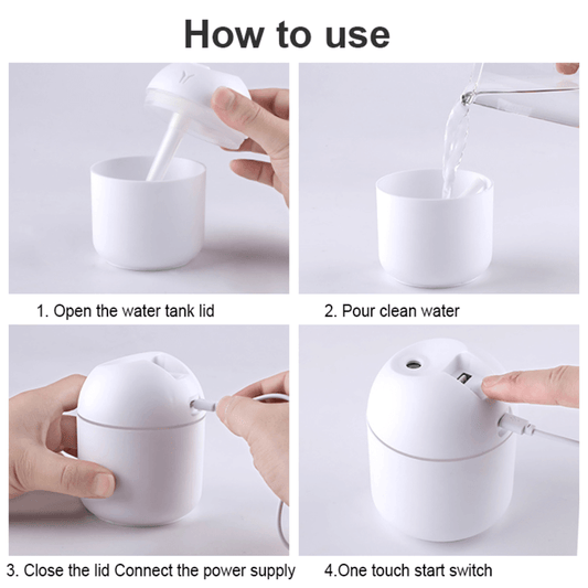 Ultrasonic mist maker humidifier with led night lamp