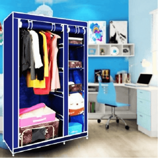 Collapsible cloth wardrobe (blue)
