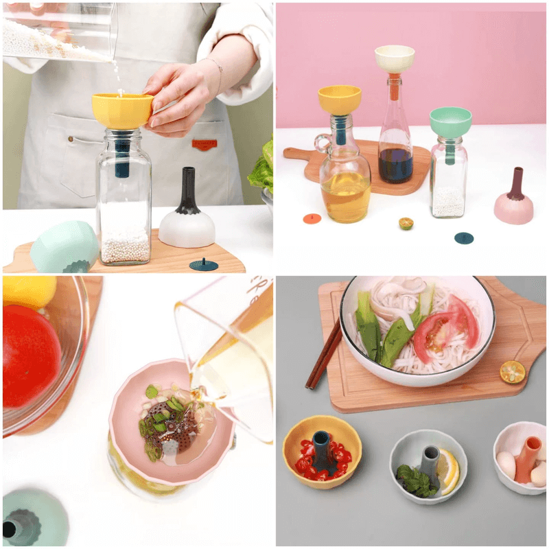 Silicone oil folding funnel