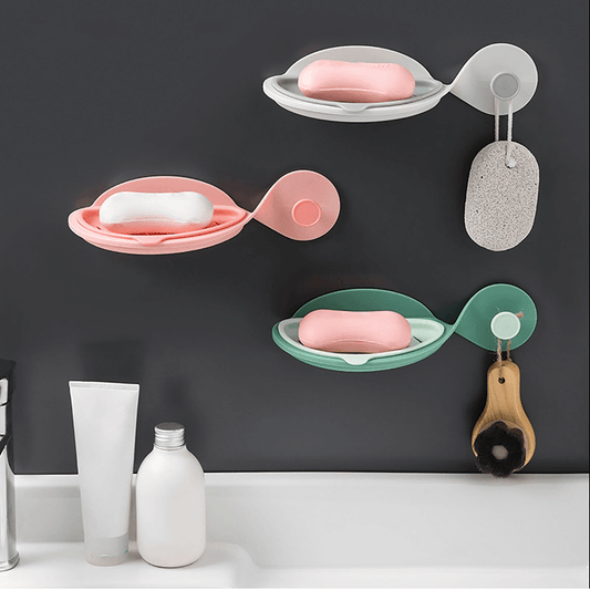 2 pcs soap dish fish shape with towel hanger