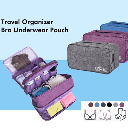 Triple layer travel underwear toiletry bag