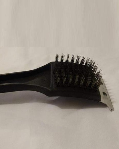 18 inche bbq grill brush with metal bristles & steel scraper