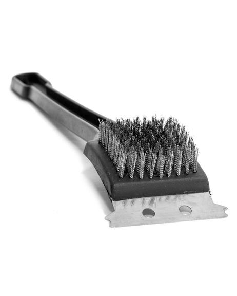 18 inche bbq grill brush with metal bristles & steel scraper