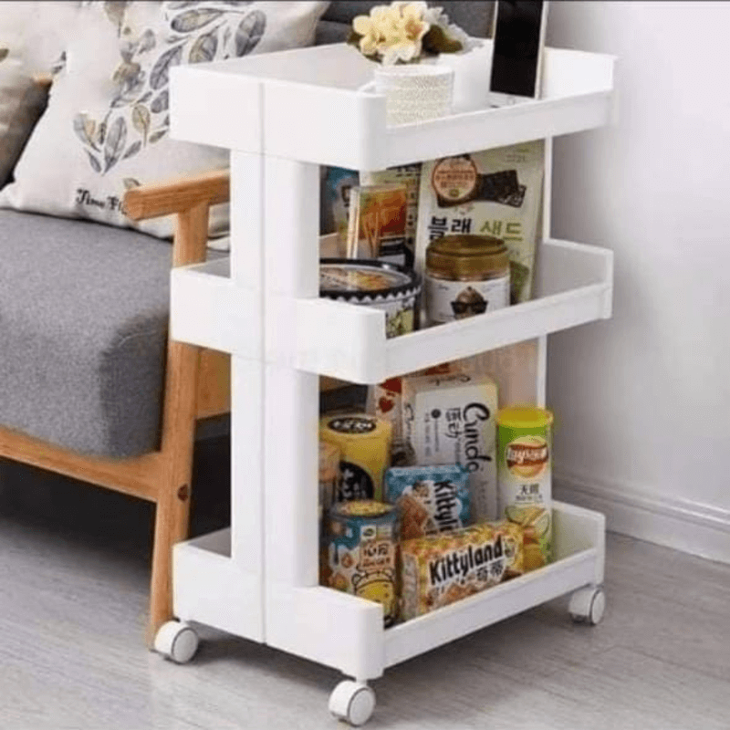 3 tier storage rack with wheels