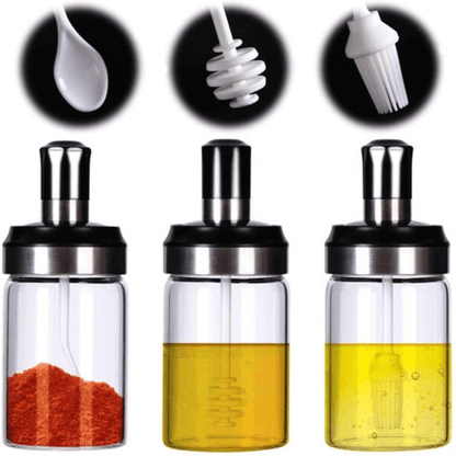 2pcs glass seasoning jar