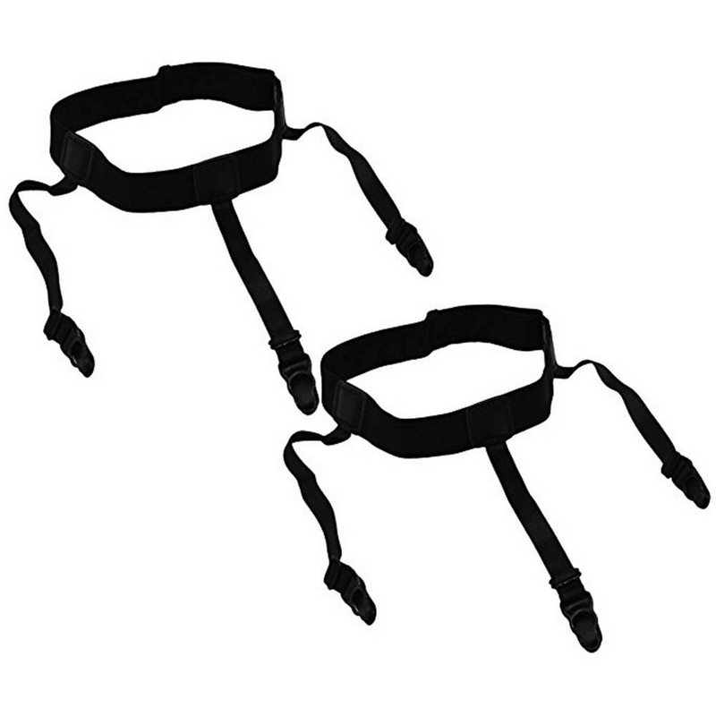 Men shirt stays belt with non-slip locking clips