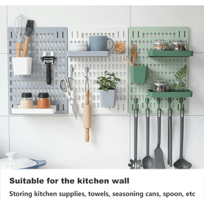Room kitchen decor hole board wall shelf hooks
