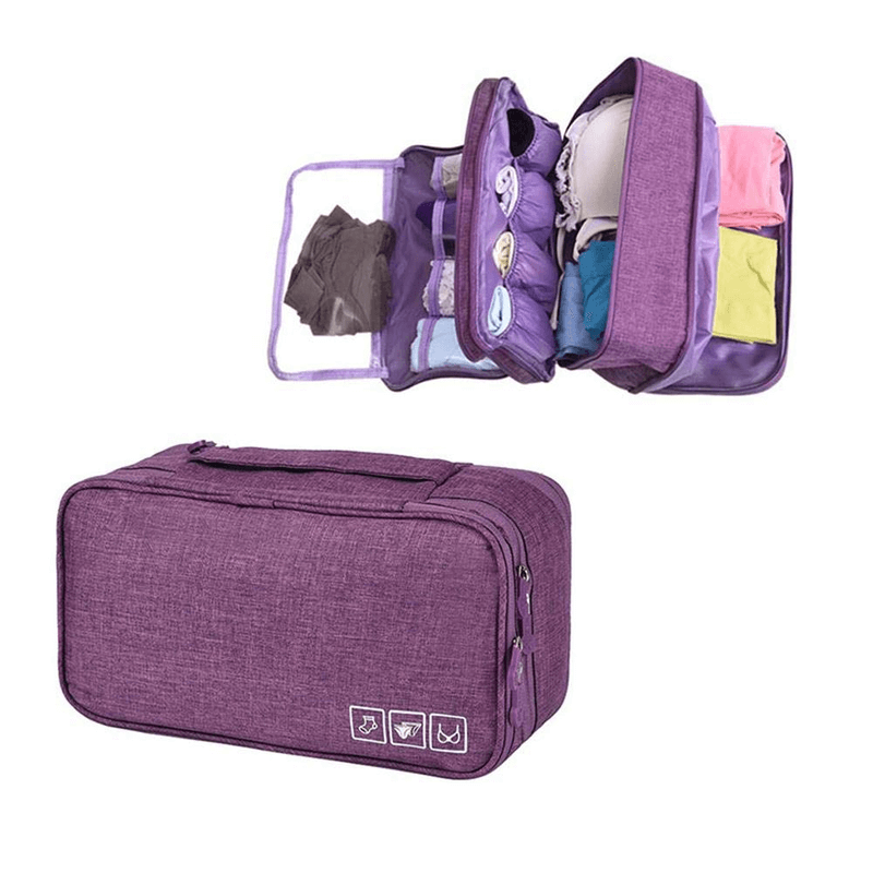 Triple layer travel underwear toiletry bag