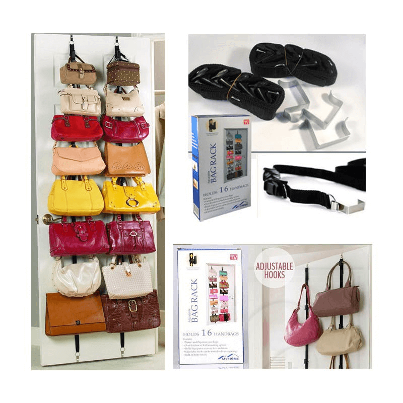 Bag rack door straps hanging rack holder