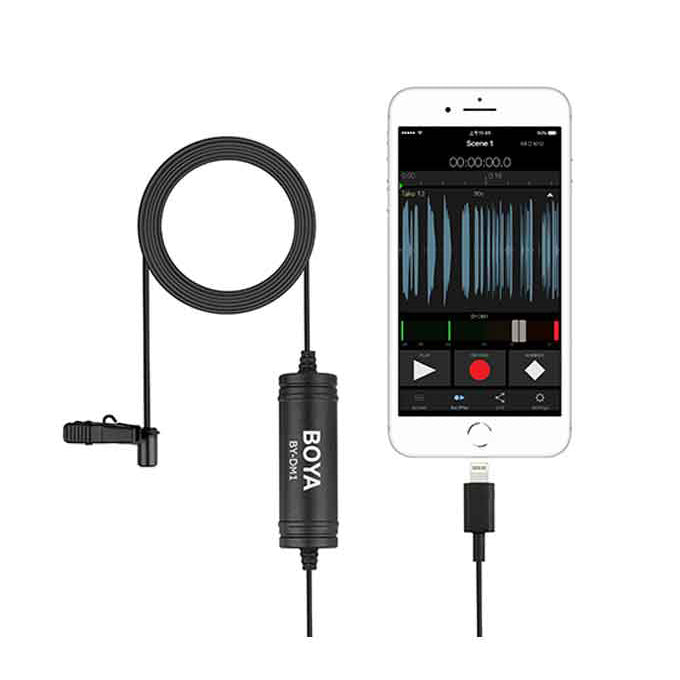 Boya by-dm1 digital lavalier microphone for iphone - black