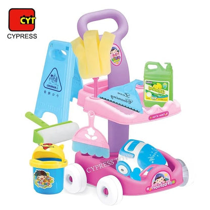 Kids cleaning trolley vacuum cleaner set