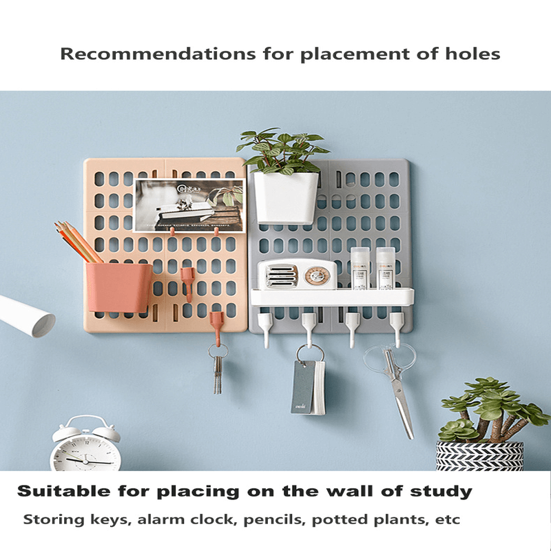 Room kitchen decor hole board wall shelf hooks