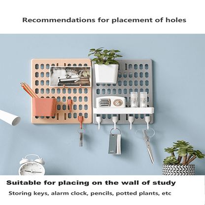 Room kitchen decor hole board wall shelf hooks